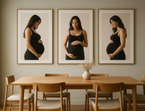 Triptyque XXL : transformer trois images grossesse en pièce maîtresse de la salle à manger !